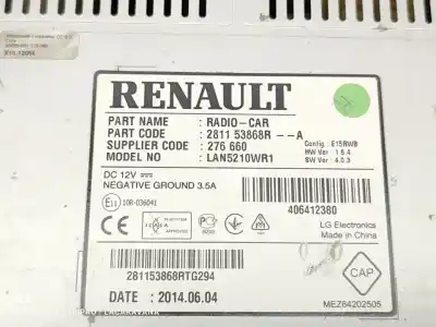 Second-hand car spare part multifunction display for renault clio iv authentique oem iam references 281153868r  