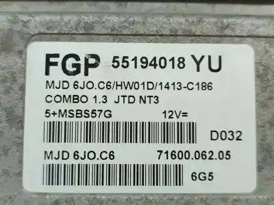 Second-hand car spare part ECU ENGINE CONTROL for OPEL COMBO  OEM IAM references 55194018  