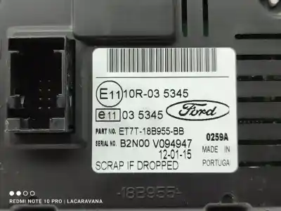 Second-hand car spare part multifunction display for ford fiesta (ccn) ambiente oem iam references et7t18b955bb  