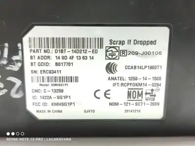 Peça sobressalente para automóvel em segunda mão módulo eletrônico por ford fiesta (ccn) ambiente referências oem iam d1bt14d212ed  