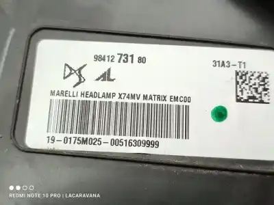 Second-hand car spare part left headlight for ds 7 crossback performance line oem iam references 9841273180  