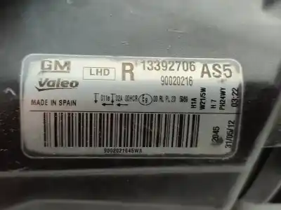 Peça sobressalente para automóvel em segunda mão farol / farolim direito por opel corsa d enjoy referências oem iam 13392706  