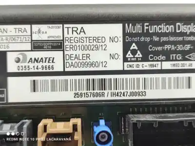 Second-hand car spare part multifunction display for renault captur life oem iam references 259157606r  