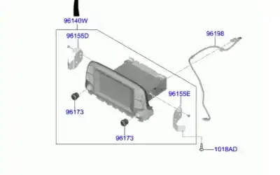 Piesă de schimb auto la mâna a doua ecran display multifuncțional displei pentru hyundai kona essence 2wd referințe oem iam 96160j9030tmt