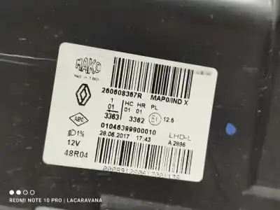 Second-hand car spare part left headlight for renault clio iv authentique oem iam references 260608367r  