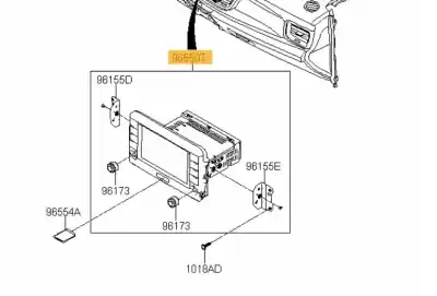 Second-hand car spare part multifunction display for kia stonic (ybcuv) drive oem iam references 96550h8151fhv