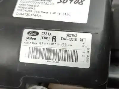 Second-hand car spare part right headlight for ford kuga (cbs) trend oem iam references cv4413d154ah