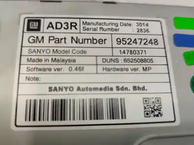 Pezzo di ricambio per auto di seconda mano display multifunzione per opel mokka edition ecoflex riferimenti oem iam 95247248  