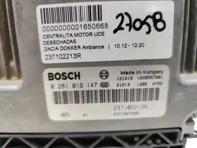 Автозапчасти б/у БЛОК УПРАВЛЕНИЯ ДВИГАТЕЛЕМ за DACIA DOKKER  ссылки OEM IAM 237102213R  