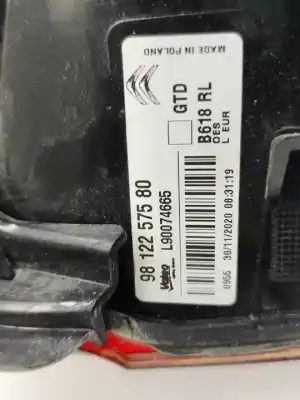 Second-hand car spare part left tailgate light for citroen c3 live oem iam references 9812257580  