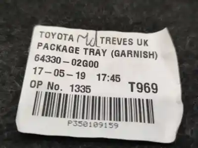 Peça sobressalente para automóvel em segunda mão chapeleira por toyota corolla (e21) hybrid advance referências oem iam 6433002g00  