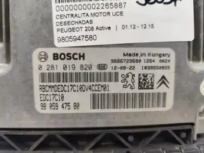 Автозапчастина б/у ЕБУ КОНТРОЛЕР ДВИГУНА для PEUGEOT 208 Active Посилання на OEM IAM 9805947580  