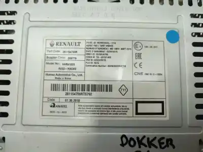 Автозапчастина б/у аудіо система / радіо cd для dacia dokker essential посилання на oem iam 281154759r  