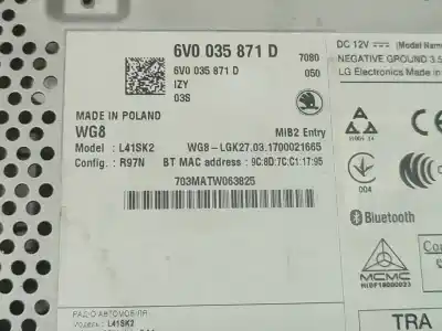 Pezzo di ricambio per auto di seconda mano  per SKODA FABIA COMBI  Riferimenti OEM IAM 6V0035871D  