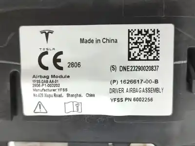 Piesă de schimb auto la mâna a doua AIRBAG FAȚÃ STÂNGA pentru TESLA MODEL Y BASIS RWD 346 CV / 255 KW Referințe OEM IAM 162661700B  