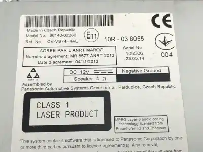 Second-hand car spare part multifunction display for toyota auris active oem iam references 8614002280  