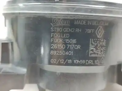 Second-hand car spare part right fog light for renault captur life oem iam references 261507170r  