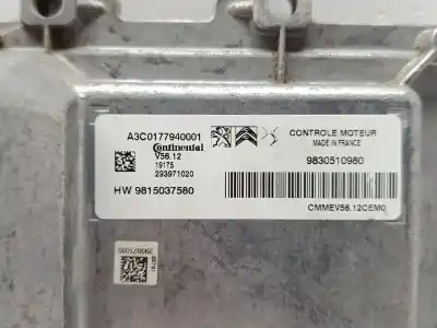 Peça sobressalente para automóvel em segunda mão centralina de motor uce por citroen c3 feel referências oem iam 9815037580  