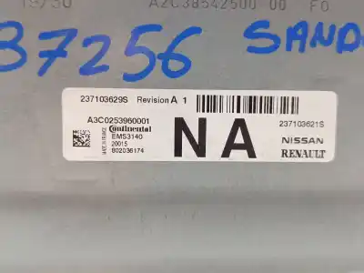 Peça sobressalente para automóvel em segunda mão centralina de motor uce por dacia sandero basis referências oem iam 237103629s  