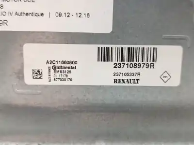 Peça sobressalente para automóvel em segunda mão centralina de motor uce por renault clio iv authentique referências oem iam 237108979r  