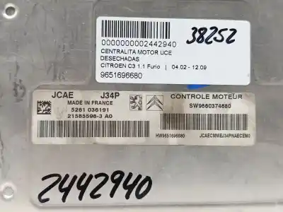 Peça sobressalente para automóvel em segunda mão centralina de motor uce por citroen c3 1.1 collection referências oem iam 9651696680  