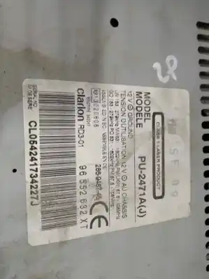 Second-hand car spare part audio system / radio cd for citroen c3 8hx oem iam references 96552632xt  