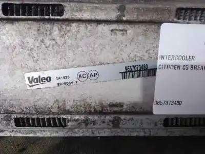 Peça sobressalente para automóvel em segunda mão intercooler por citroen c5 ii break (re_) 1.6 hdi (re9hzc, re9hyb) referências oem iam 9657073480  