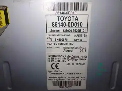 Peça sobressalente para automóvel em segunda mão módulo / sistema de navegação gps por toyota yaris (ksp1/nlp1/nsp1) d1nd referências oem iam 861400d010  