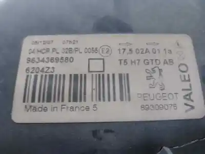 Recambio de automóvil de segunda mano de faro izquierdo para peugeot 307 (s1) rhsdw10ated referencias oem iam 9634369580  