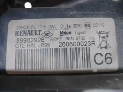 Автозапчастина б/у ліва фара для renault scénic iii (jz0/1_) 1.5 dci посилання на oem iam 260600023r  