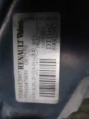Pezzo di ricambio per auto di seconda mano faro anteriore destro per renault scénic i monospace (ja0/1_, fa0_) 1.9 dci (ja05, ja1f) riferimenti oem iam 7700432097  