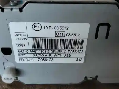 Pièce détachée automobile d'occasion système audio / radiocd pour ford fiesta vi (cb1, ccn) 1.4 tdci références oem iam aa6t18c815  