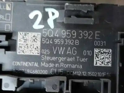 Peça sobressalente para automóvel em segunda mão módulo electrónico do fecho central por seat leon (5f1) cxx referências oem iam 5q4959392e  