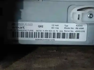 Автозапчасти б/у аудиосистема / радио cd за smart forfour (454) 1.3 (454.031) ссылки oem iam a4548200379  
