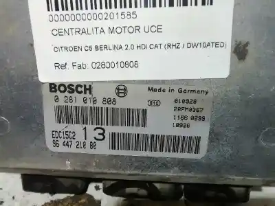 Pièce détachée automobile d'occasion calculateur moteur ecu pour citroen c5 berlina 2.0 hdi cat (rhz / dw10ated) références oem iam 0280010808  9644721080