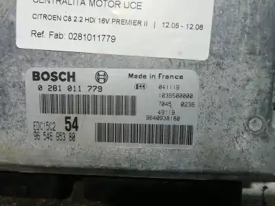 Second-hand car spare part ecu engine control for citroen c8 2.2 hdi 16v premier ii oem iam references 0281011779  9654695380