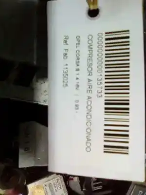 Pezzo di ricambio per auto di seconda mano compressore aria condizionata per opel corsa d (s07) 1.4 (l08 l68) riferimenti oem iam 1135025  025