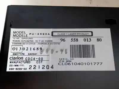 Second-hand car spare part audio system / radio cd for peugeot 607 (s2) básico oem iam references 9655801380 pu2590a 13021689