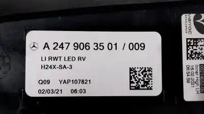 Recambio de automóvil de segunda mano de piloto trasero izquierdo interior para mercedes clase gla (bm 247) gla 250 e - hibrido enchufable (phev) referencias oem iam a2479063501  