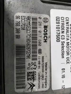 Second-hand car spare part ecu engine control for citroen c3 selection oem iam references 0281017600  