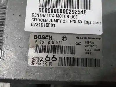 Pezzo di ricambio per auto di seconda mano CENTRALINA MOTORE per CITROEN JUMPY  Riferimenti OEM IAM 0281010591  