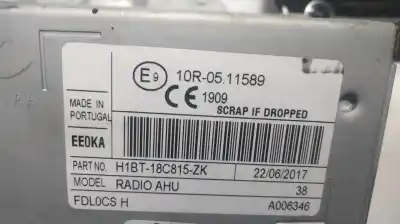 Автозапчастина б/у аудіо система / радіо cd для ford fiesta (ccn) trend посилання на oem iam h1bt18c815zk  h1bt18b955fd