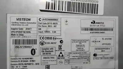 Автозапчастина б/у аудіо система / радіо cd для smart forfour basis (52kw) (453.042) посилання на oem iam a4539000002  281159897r