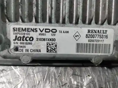 Peça sobressalente para automóvel em segunda mão unidade de controle automática da caixa de câmbio por renault laguna iii 1.5 dci diesel fap referências oem iam 5wo22281cc 20070625 310361xk0d