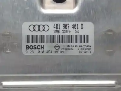 Peça sobressalente para automóvel em segunda mão centralina de motor uce por audi a6 c5 (4b2) 2.5 tdi referências oem iam 4b1907401d 0281010494 