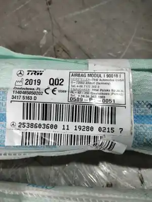 Peça sobressalente para automóvel em segunda mão AIRBAG DE CORTINA DIANTEIRO DIREITO por MERCEDES-BENZ GLC (X253) 300 D 4-MATIC (253.919) Referências OEM IAM A2538603600  