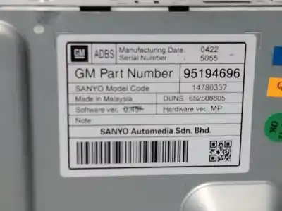 Автозапчастина б/у багатофункційний дисплей для chevrolet orlando (j309) 2.0 d посилання на oem iam 95194696 652508805 14780337