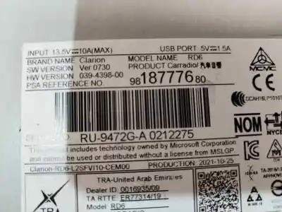 Peça sobressalente para automóvel em segunda mão sistema de áudio / rádio cd por opel combo cargo (e) edition 102 cv / 75 kw referências oem iam 9818777680