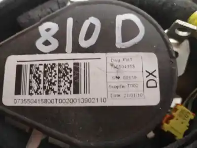 Second-hand car spare part front right seat belt for fiat ii doblò (152) dynamic 105 cv / 77 kw oem iam references 735504158