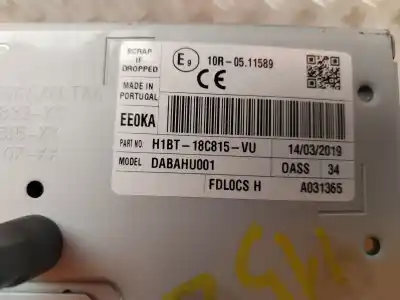 Peça sobressalente para automóvel em segunda mão sistema de áudio / rádio cd por ford fiesta (ce1) titanium referências oem iam h1bt18c815vu